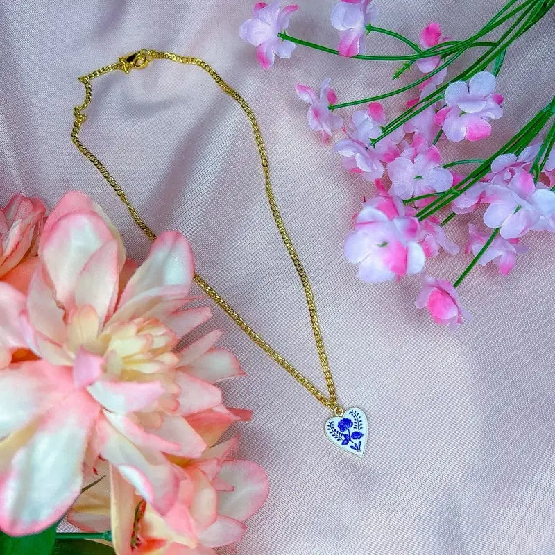 Darling Blue Rose Necklace | Rose Necklace | Blue Necklace | Necklace | Jewelry | Pretty Jewelry | Rose Jewelry | Trendy Jewelry Female Anniversary Birthday