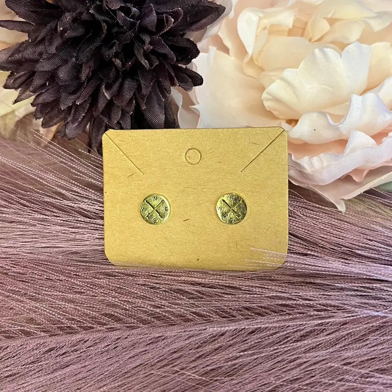 Compass Stud Earrings, Hippy Jewelry, Earthy Jewelry