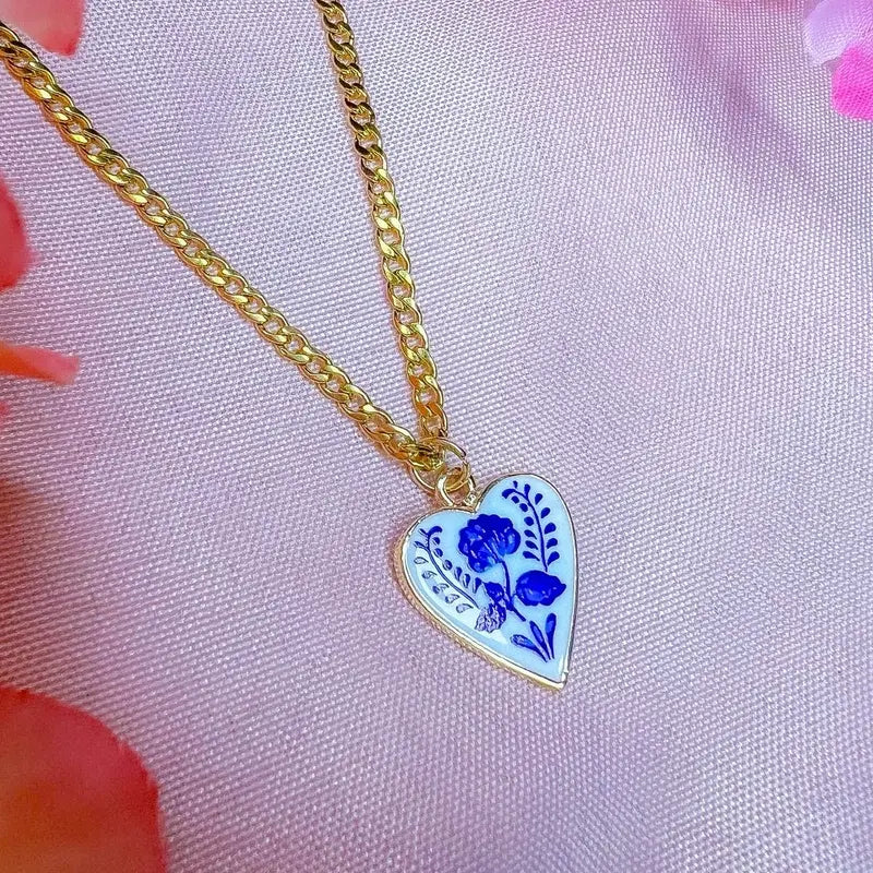 Darling Blue Rose Necklace | Rose Necklace | Blue Necklace | Necklace | Jewelry | Pretty Jewelry | Rose Jewelry | Trendy Jewelry Female Anniversary Birthday