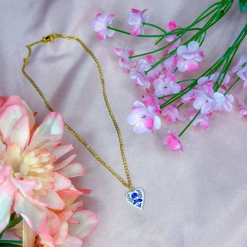 Darling Blue Rose Necklace | Rose Necklace | Blue Necklace | Necklace | Jewelry | Pretty Jewelry | Rose Jewelry | Trendy Jewelry Female Anniversary Birthday
