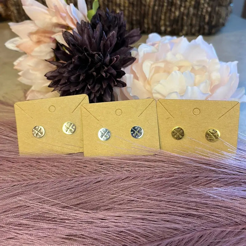 Compass Stud Earrings, Hippy Jewelry, Earthy Jewelry