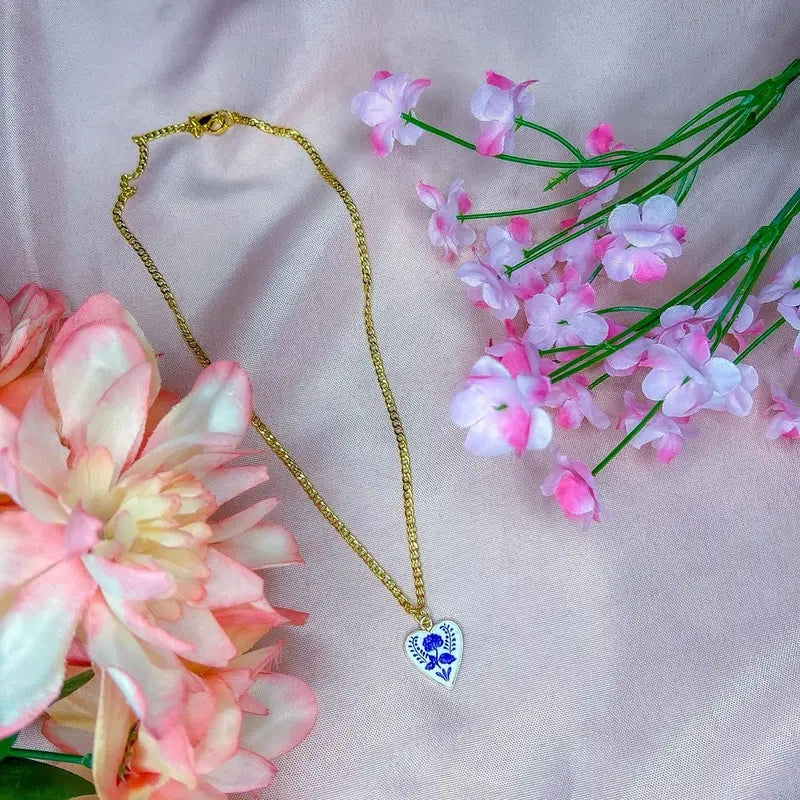 Darling Blue Rose Necklace | Rose Necklace | Blue Necklace | Necklace | Jewelry | Pretty Jewelry | Rose Jewelry | Trendy Jewelry Female Anniversary Birthday